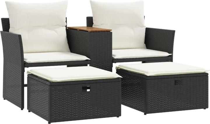 Produktbild VidaXL Gartensofa 2-Sitzer mit Hockern