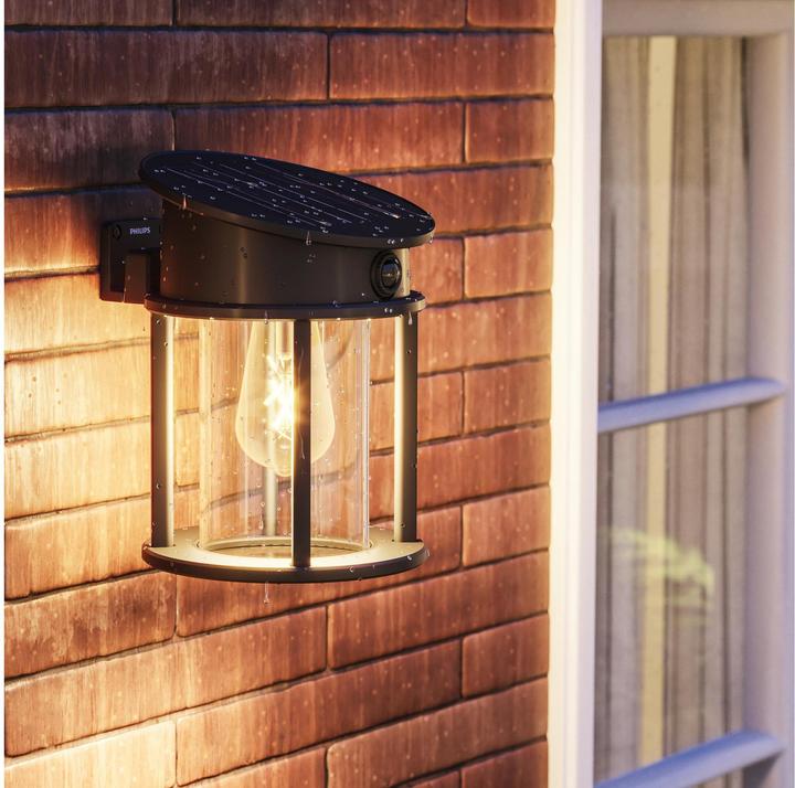 Produktbild Philips Lighting Geri 929004633001 Solar-Aussenwandleuchte 3.2 W Warmweiss Schwa (470 lm, IP44)