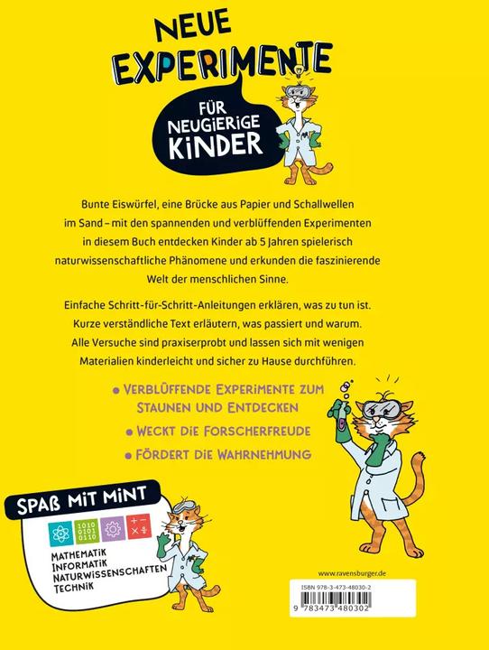 Immagine prodotto Ravensburger Neue Experimente für Kinder - Spannende Versuche für Kinder ab 5 Jahren (Tedesco, Hermann Krekeler, 2022)