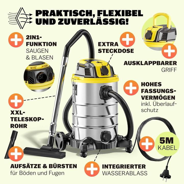 Image du produit Monzana Nass-Trockensauger mit Blasfunktion (Aspirateur eau et poussière)