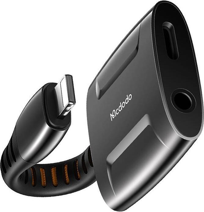 Maono Adattatore da Lightning a Lightning + mini jack AUX da 3,5 mm, Mcdodo CA-6340 (nero) (Lightning, Jack da 3.5mm)