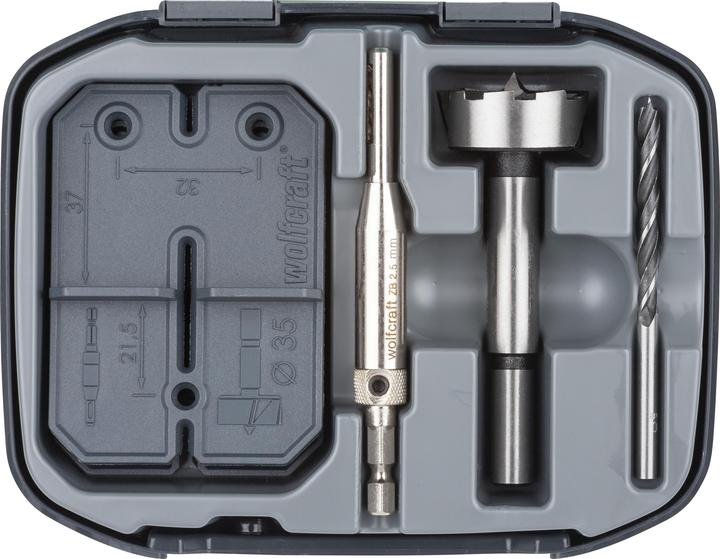Produktbild wolfcraft wolfcraft 1 Scharnierloch-Set 35 mm (35 mm, 2.5 mm, 5 mm)