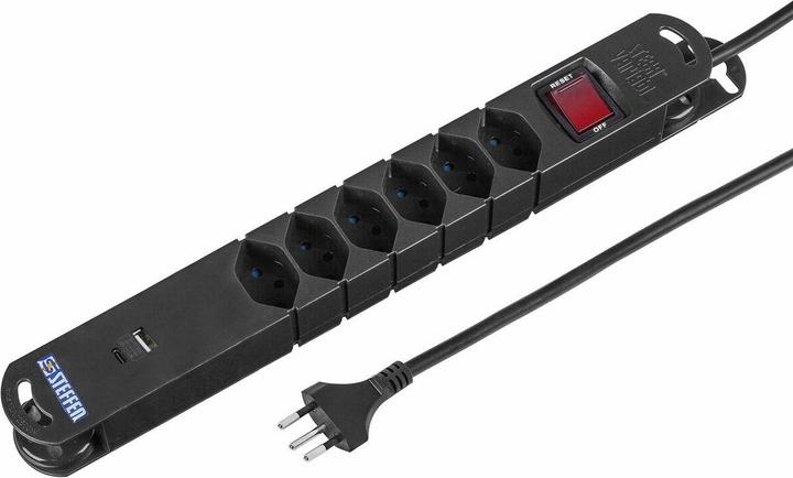 Steffen Variabl (6 x, USB-A, USB-C, Type 13, 3 m)