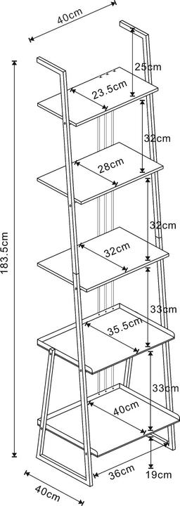 Valeurs nutritives et ingrédients En.Casa Ensemble de meubles Storfjord 2 pcs. 1x bureau, 1x étagère à échelle
