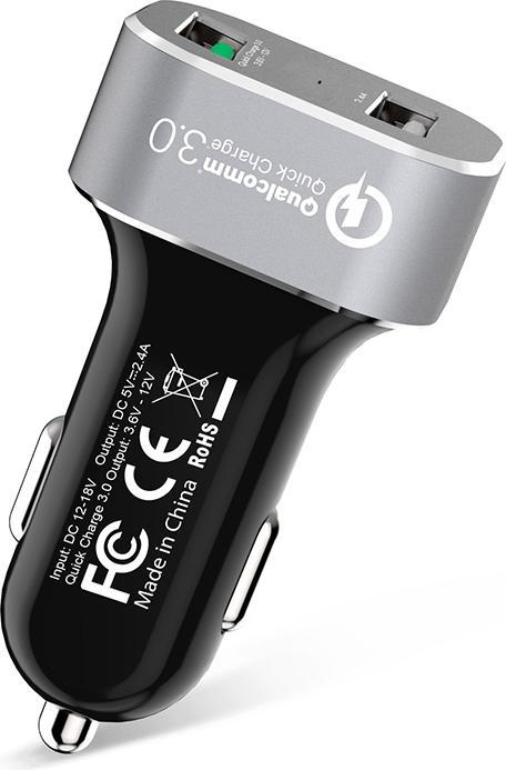 Produktbild Crong Stromversorgung įkroviklis 2x USB-A 3 A (CRG-PWRC-USB30-ALU)