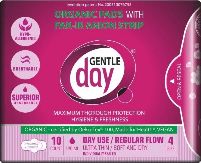 Actual product image Gentle Day Pads With Far-Ir Anion Strip Sanitary Napkins For The Day From Anion Stripe Eco 10Pcs (10 x, Sanitary pads)