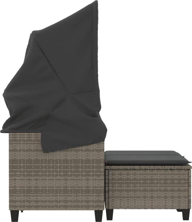 Produktbild VidaXL Gartensofa 2-Sitzer mit Dach und Hockern