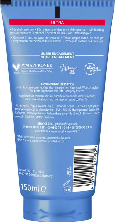 Produktbild Taft Gel Ultra Styling Gestärktes Haar 150 ml (Haargel, 150 ml)