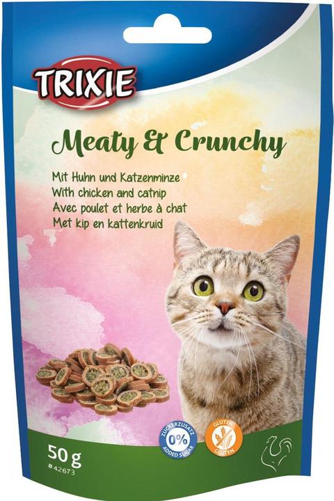 Actual product image Trixie Meaty & Crunchy cat snack, chicken/catnip, 50 g (Senior, Adult, Junior, 1 pcs., 50 g)