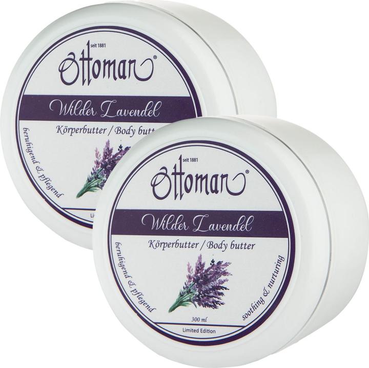 Image du produit Ottoman Lot de 2 beurres corporels à la lavande 300ml, soins corporels riches (Crème pour le corps, 300 ml)