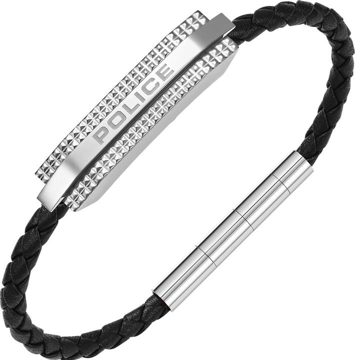 Immagine prodotto Police Bracciale Gripcord (19 cm, Cuoio, Acciaio inossidabile)