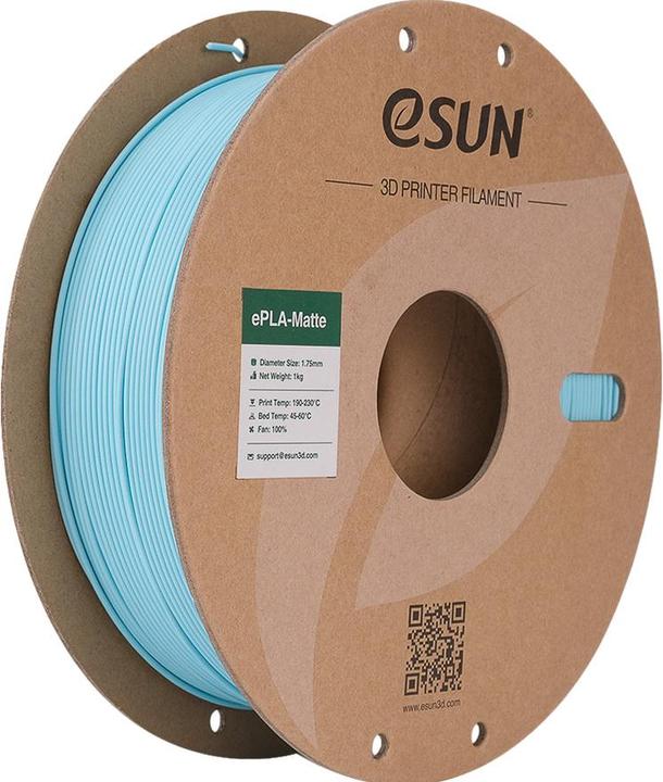 Produktbild eSUN ePLA-Matte Hellblau Filament 1.75mm 1Kg (PLA, 1.75 mm, 1000 g, Blau)