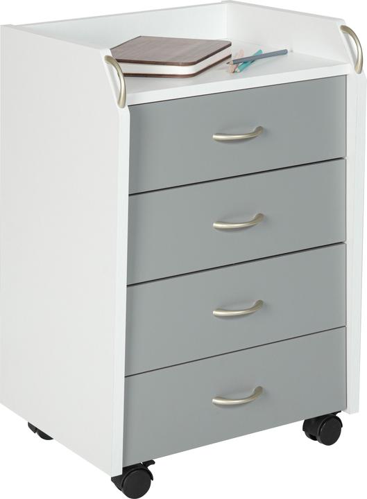 Produktbild Inter Link Container PRINTI Rollcontainer Printi weiss-grau (40 x 65 x 36 cm)