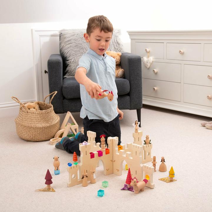Actual product image TickiT Slot-together wooden castle scene