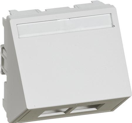 Actual product image LK Dataudtag CLICLINE® T9Skrå, for 2 pcs. keystone connectorColour: hvid