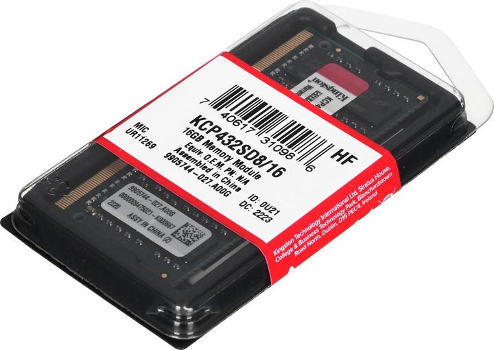 Actual product image Kingston KCP432SD8/16 (1 x 16GB, 3200 MHz, DDR4-RAM, SO-DIMM)