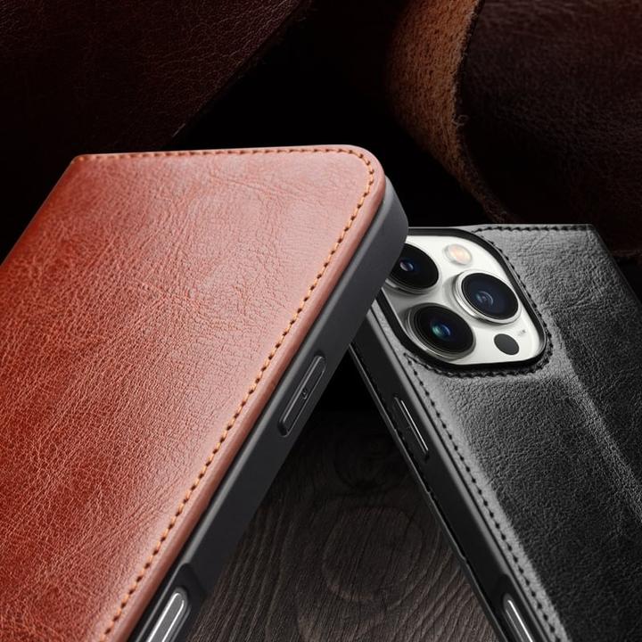 Image du produit QiAlino Fourre Flip cuir véritable (Apple iPhone 16 Pro Max)