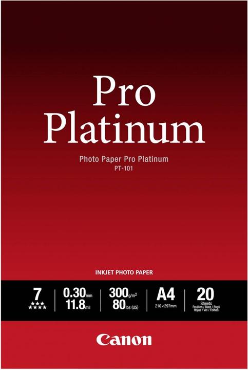 Canon PT-101, Photo Paper Pro Platinum (300 g/m², A4, 20 x)
