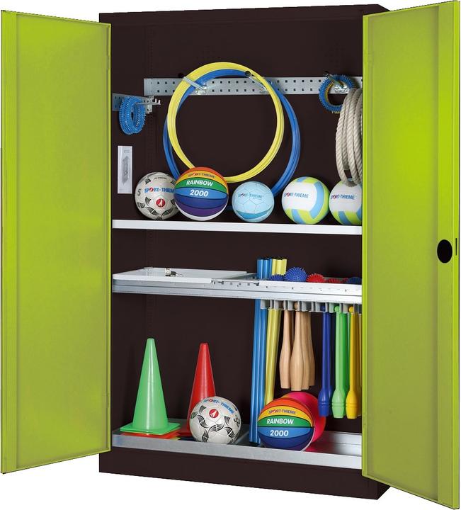 Actual product image C+P Modular sports equipment cabinet with complete equipment (HxWxD: 195x120x50 cm, with solid sheet
