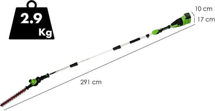 Immagine prodotto Greenworks Tagliasiepi con asta di prolunga 24V GD40PSH - 1303907 (Tagliasiepi a batteria)