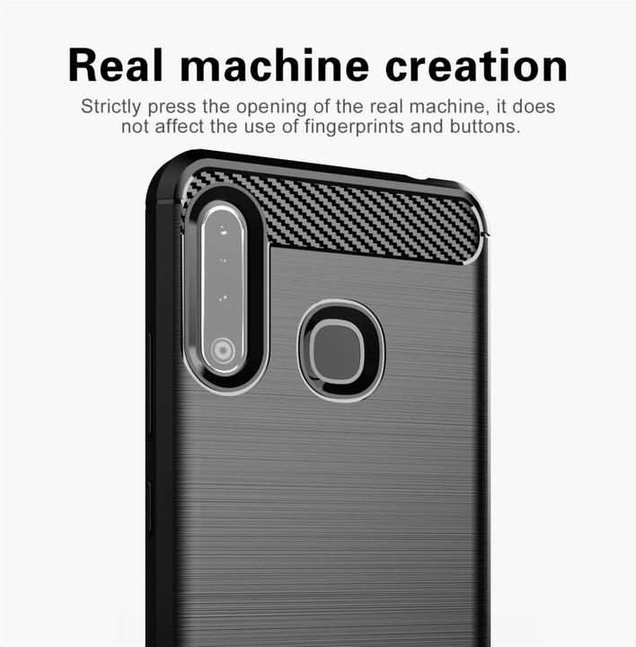 Produktbild Cadorabo TPU Ultra Slim carbon edelstahl Kombi Cover (Samsung Galaxy A70e)