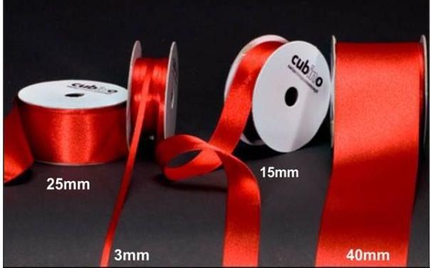 Produktbild Spyk Satinband Cubino 2082.072 25mmx4m bordeaux (Geschenkband, 1 x)