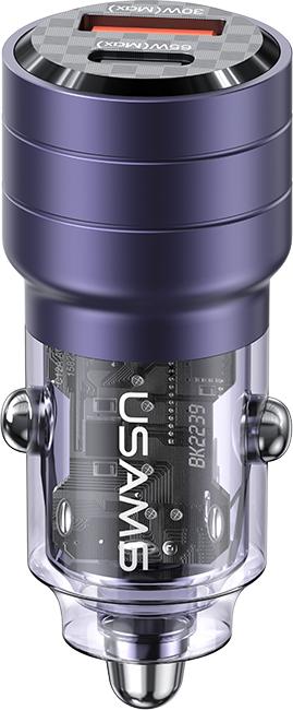 Usams Ład. sam. C36 USB+USB-C 95W Fast Charge fioletowy/purple CC176CC02 (US-CC176)