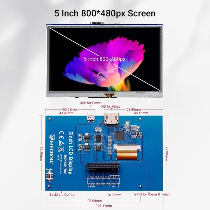 Immagine prodotto Elecrow Display del Raspberry Pi