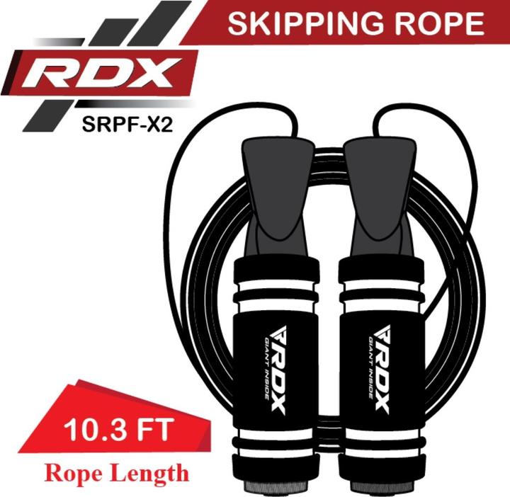 Rdx Skipping Rope With Weight X2 Blue-10.3Ft (15763) (304 cm)
