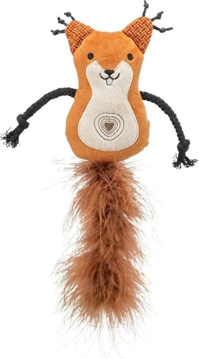 Trixie Cat toy squirrel, plush/feather brown (Plush toy cat)