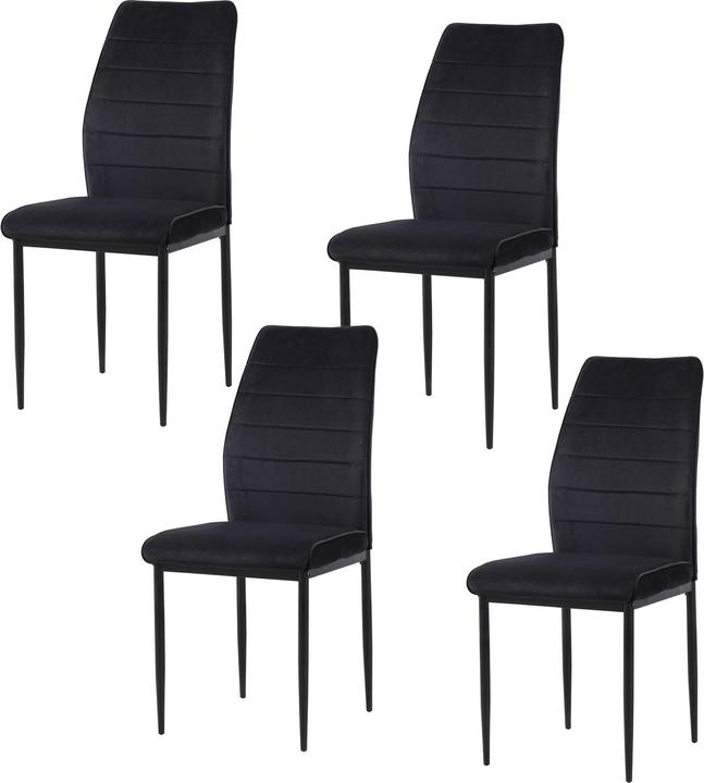 Produktbild HTI-Living Esszimmerstuhl Madison Samt Schwarz 4er-Set