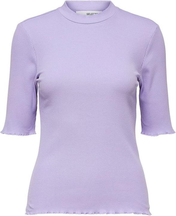 Selected Femme Maglietta a coste in cotone biologico (S)