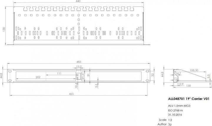 Produktbild Allnet Switch Zubehör unmanaged 4 Port Gigabit LT-PoE 90W 19" 1HE Patch Panel (4 Ports)