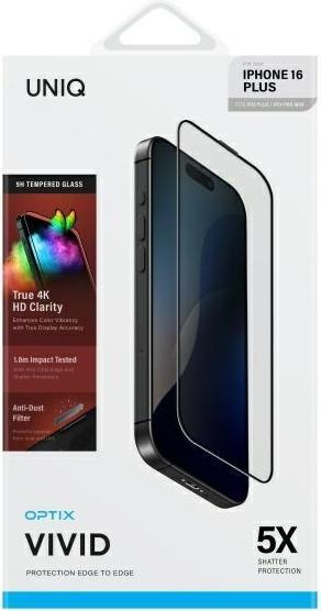 Immagine prodotto Uniq Optix Vivid iPhone 16 Plus 6.7" clear szkło hartowane z aplikatorem (1 Pezzo/i, Apple iPhone 16 Plus, Apple iPhone 15 Plus)