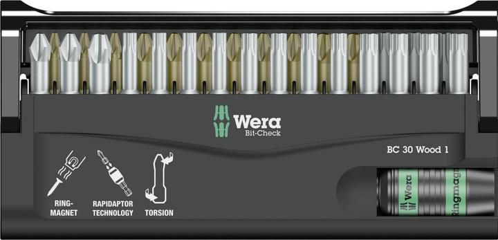 Produktbild Wera Bit-Check 30 Wood 1 (Kreuz Phillips PH M2, Kreuz Pozidriv PZ M1, Kreuz Pozidriv PZ M2, Kreuz Pozidriv PZ M3)