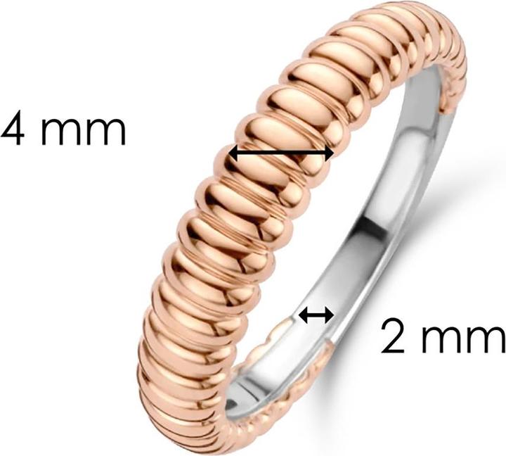 Produktbild Ti Sento Milano Ring Silber mit rosèvergoldeten Rippenstruktur 12218SR (56, 925 Silber)