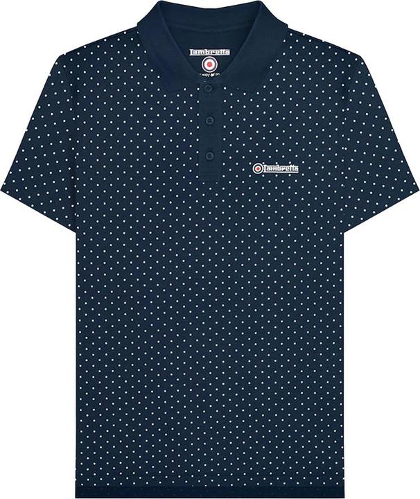 Actual product image Lambretta Mens SS24 Polka Dot Polo Shirt (S)