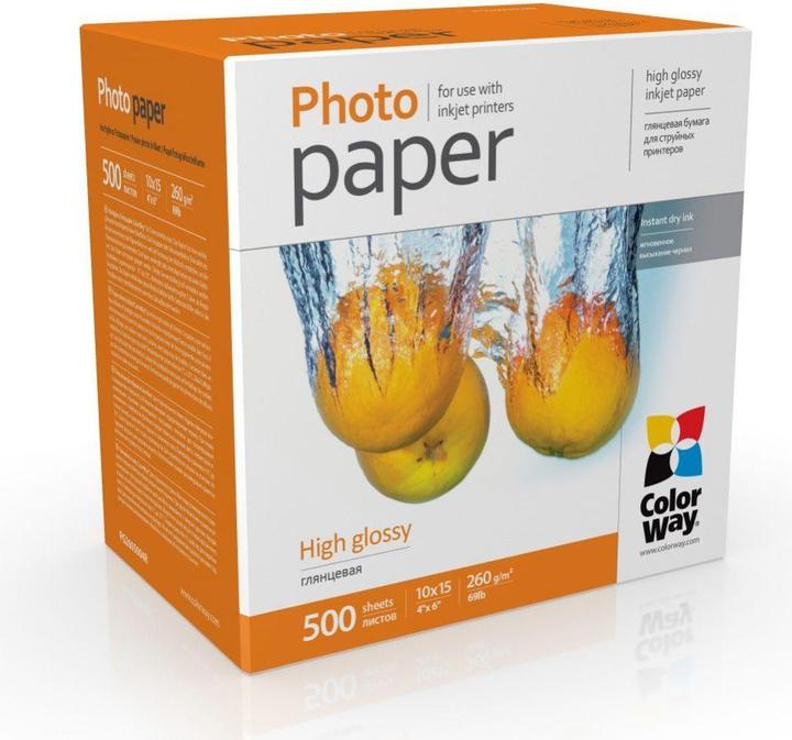 Produktbild Colorway Photo Paper PG2605004R Glossy, White, 10 x 15 cm, 260 g/m² (260 g/m², 10 x 15 cm, 8 x)