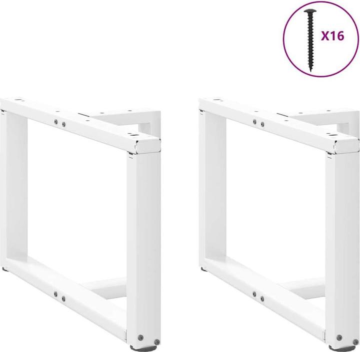 Immagine prodotto VidaXL Gambe per tavolino a T 2 pezzi Bianco 70x25x(42-43) cm Gamba del tavolo in acciaio