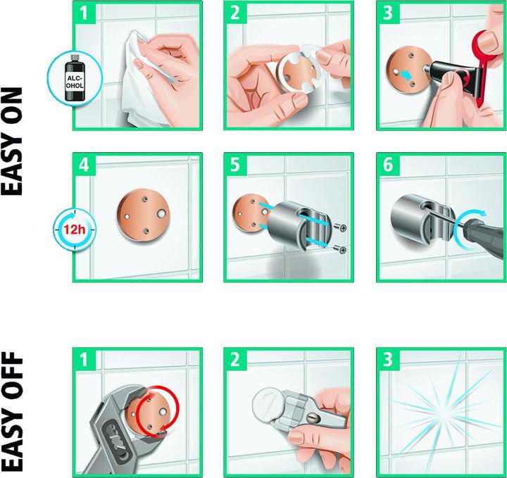 Actual product image tesa DRAAD shower squeegee incl. adhesive solution without drilling