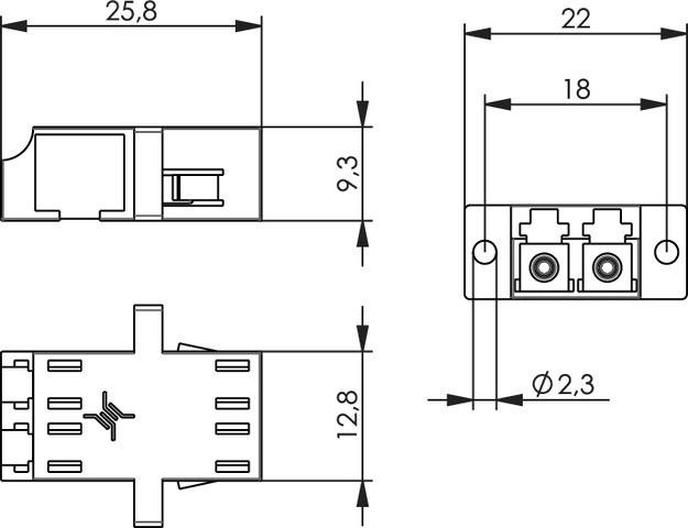 Image du produit Telegärtner J08071A0010 - LC - multi-mode - plastique - IEC 61754-20 - 22 mm
