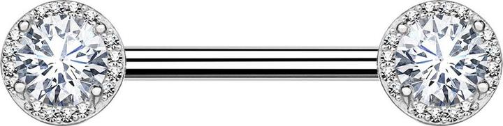 Produktbild Star Piercing Barbell silber Kristall gefasst mit Kristallen (Chirurgenstahl 316L, Messing)