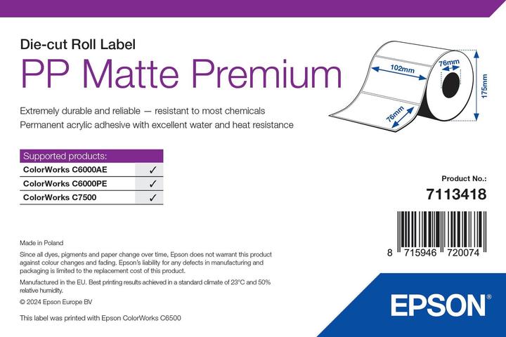 Productafbeelding Epson Pp Mat Label Prem Gestanst