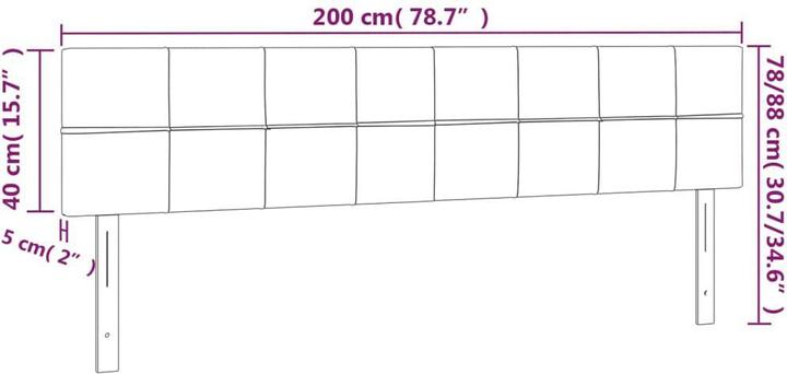 Produktbild VidaXL Kopfteile 2 Stk. Dunkelgrün 100x5x78/88 cm Samt,Farbe (200 x 5 x 88 cm)