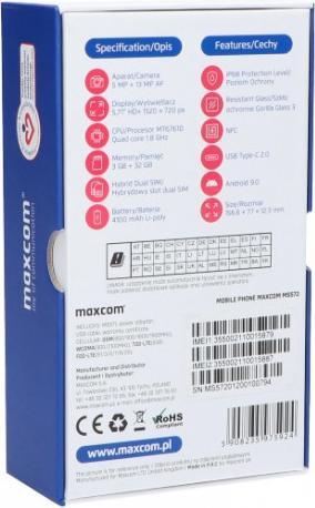 Produktbild Maxcom MS 572 4G NFC smartphone (32 GB, Schwarz, 5.71", Dual SIM, 13 Mpx, 4G)