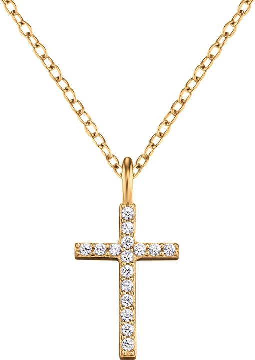 Engelsrufer Halskette Kreuz Gold (925er Silber vergoldet, 42 - 47 cm)