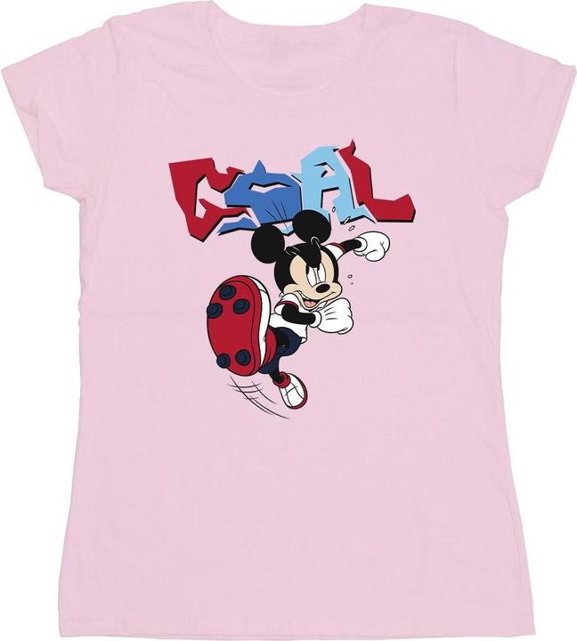 Actual product image Disney Womens/Ladies Mickey Mouse Goal Striker Pose Cotton T-Shirt (XL)