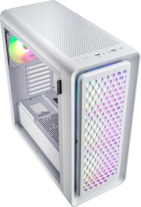 Actual product image Fortron FSP CUT593P E-ATX Ultra Tower 3xARGB WHITE (mATX, Mini-ITX, ATX)