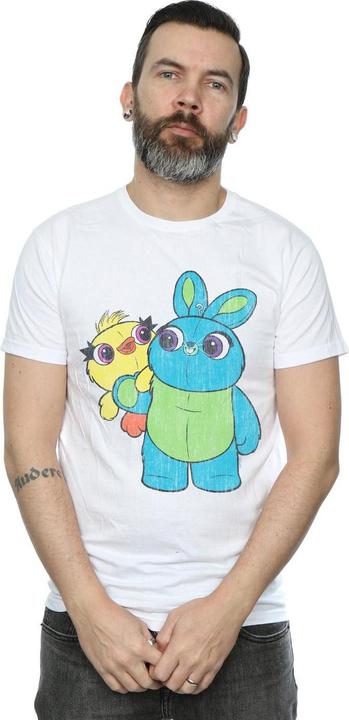 Actual product image Disney Mens Toy Story 4 Ducky And Bunny Distressed Pose T-Shirt (L)