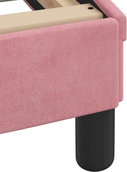 Produktbild VidaXL Bettgestell mit LED Polsterbett Bett Doppelbett Rosa 160x200cm Samt (160 x 200 cm)